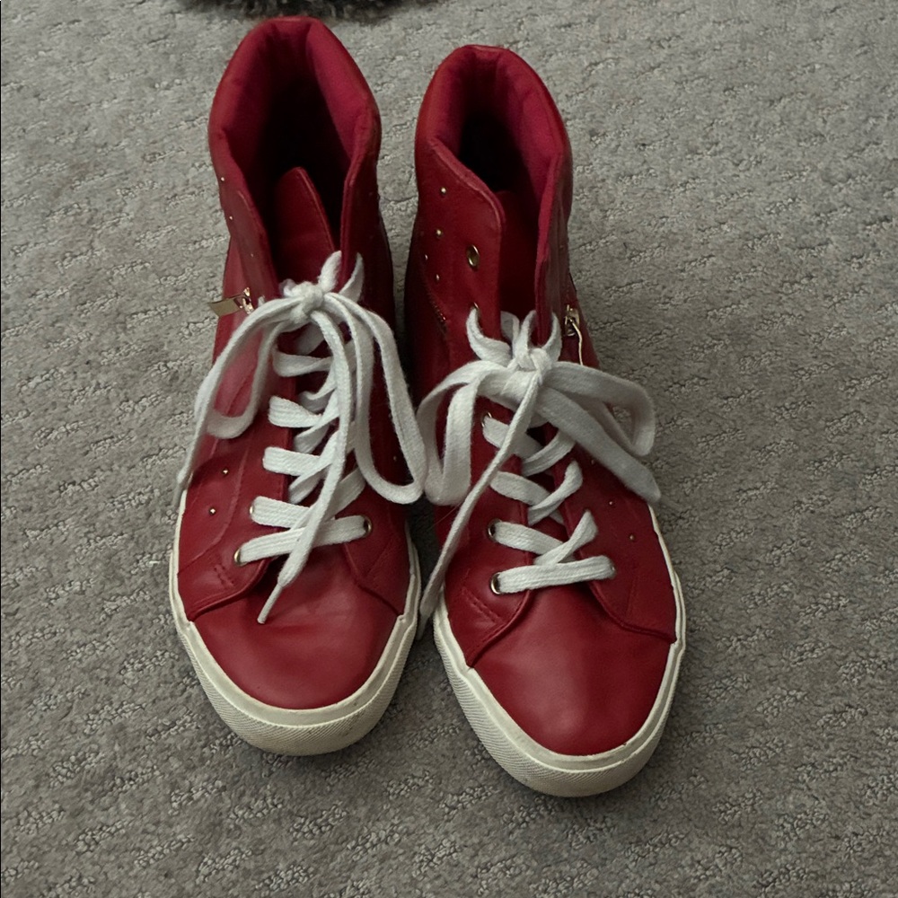 JustFab Red High-Top Sneakers